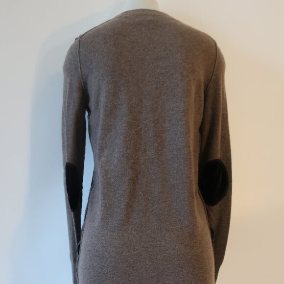 Womens Zhor & Nema Paris Taupe Black V-Neck Wool Cashmere Lace Cardigan M - Picture 8 of 15